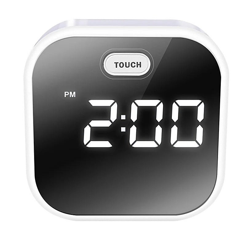 Square LED Alarm Clock with Touch Button and Color Night Light