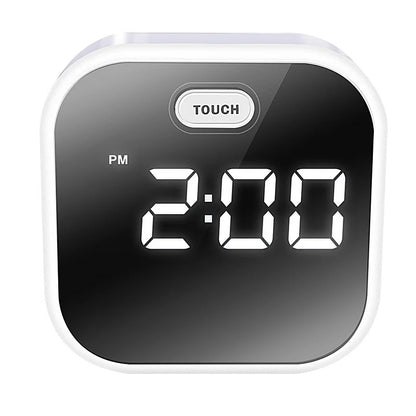 Square LED Alarm Clock with Touch Button and Color Night Light