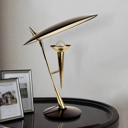 Modern Geometric Table Lamp with Floating Disc Shade