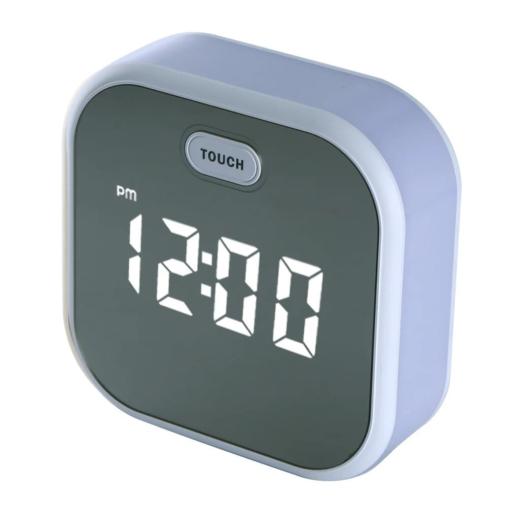 Square LED Alarm Clock with Touch Button and Color Night Light