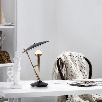 Modern Geometric Table Lamp with Floating Disc Shade