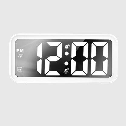 Rectangular LED Alarm Clock with Mirrored Display