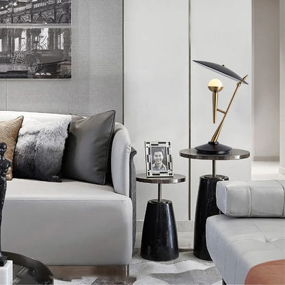 Modern Geometric Table Lamp with Floating Disc Shade