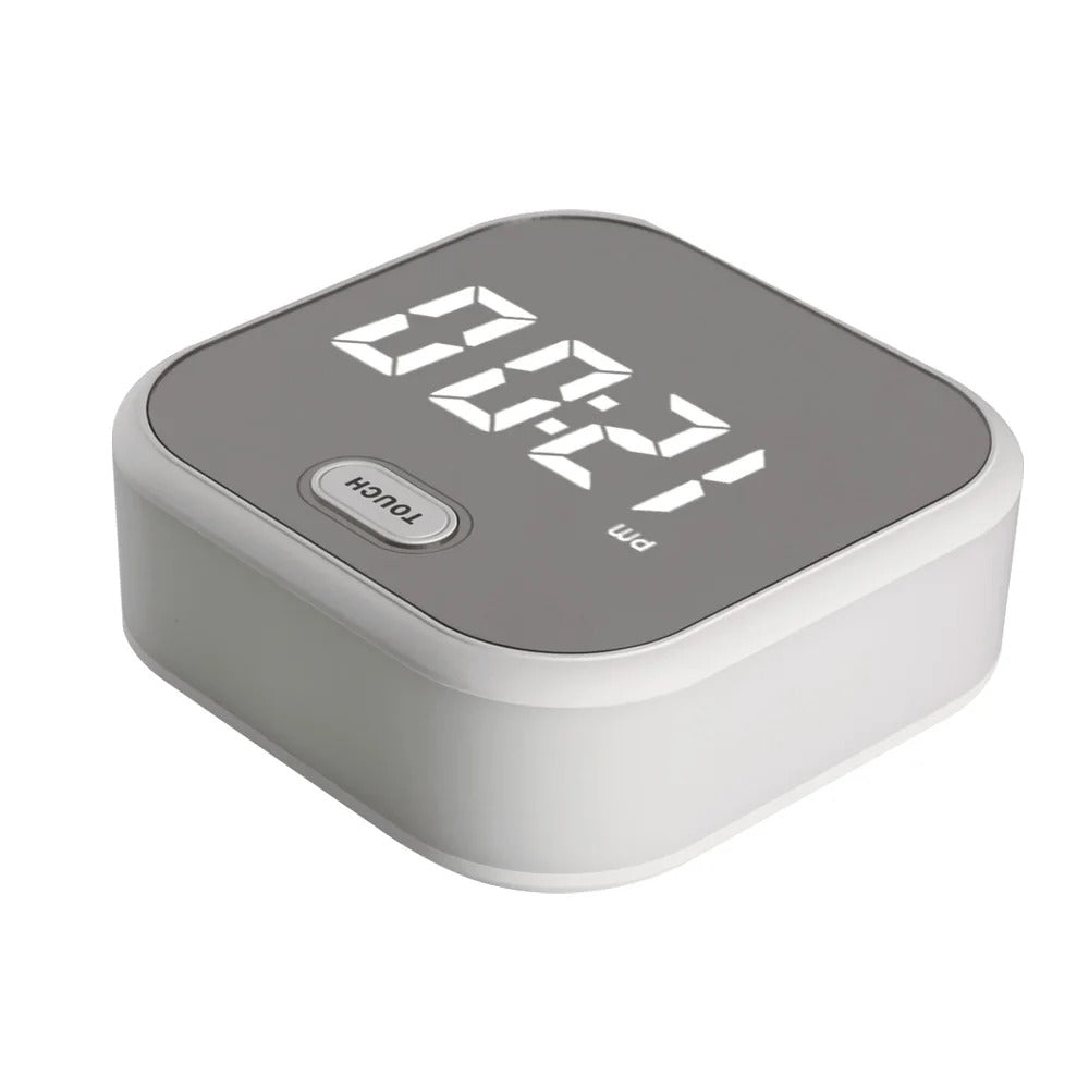 Square LED Alarm Clock with Touch Button and Color Night Light