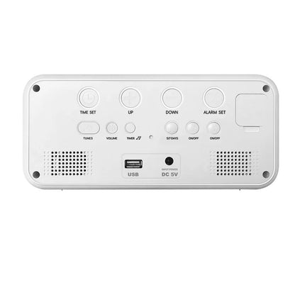 Rectangular LED Alarm Clock with Mirrored Display